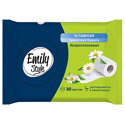Emily Style  Влажная растворяющаяся туалетная бумага 30шт