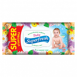Салфетки влажные SUPERFRESH Baby для детей и мам 120шт клапан