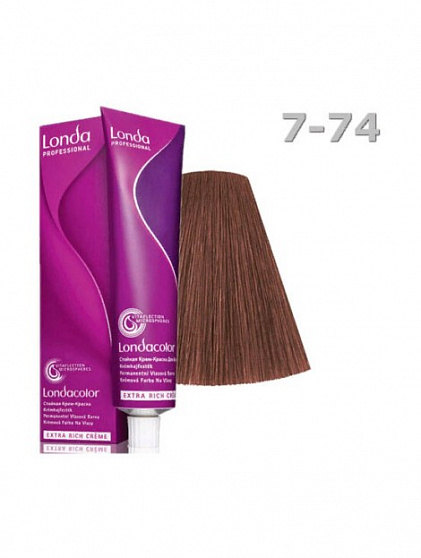 
                                Крем - краска для волос Londacolor Professional №7\74 блондин коричнево-медный 60 мл