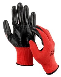 Перчатки kurasu ON прорезиненые ладошки рабочие красно-черные