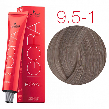 
                                Крем - краска для волос Schwarzkopf Igora Royal №9.5-1 Светлый блондин-сандрэ 60 мл