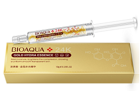 Сыворотка для лица BioAqua увлажняющая с частицами 24К золота и гиалуроновой кислотой 10 мл