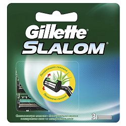 Кассета сменная для бритья Gillette SLALOM Push Clean Алоэ 3шт