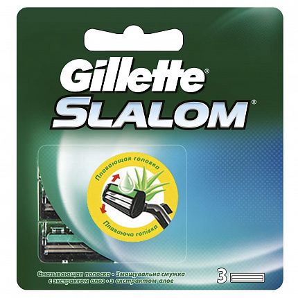 
                                Кассета сменная для бритья Gillette SLALOM Push Clean Алоэ 3шт