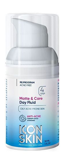 
                                Флюид для лица Icon Skin Re:Program Acne Free Matt&Care дневной матирующий Step 4 30 мл