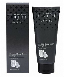 Гель - пилинг для лица Premium Jigott&La Miso глубоко очищающий, отшелушивающий с углём 180 мл