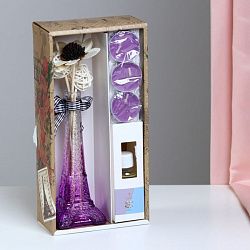 Подарочный набор Богатство Аромата Париж (ваза, свечи, аромамасло орхидея, декор)