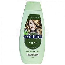 Шампунь для волос Schauma 7 трав Свежесть и объём 360 мл