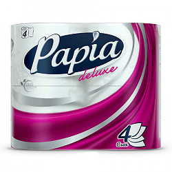 Туалетная бумага Papia Deluxe Белая 4 слоя 4 рулона