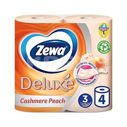 Туалетная бумага Zewa Deluxe трехслойная Персик 4 шт